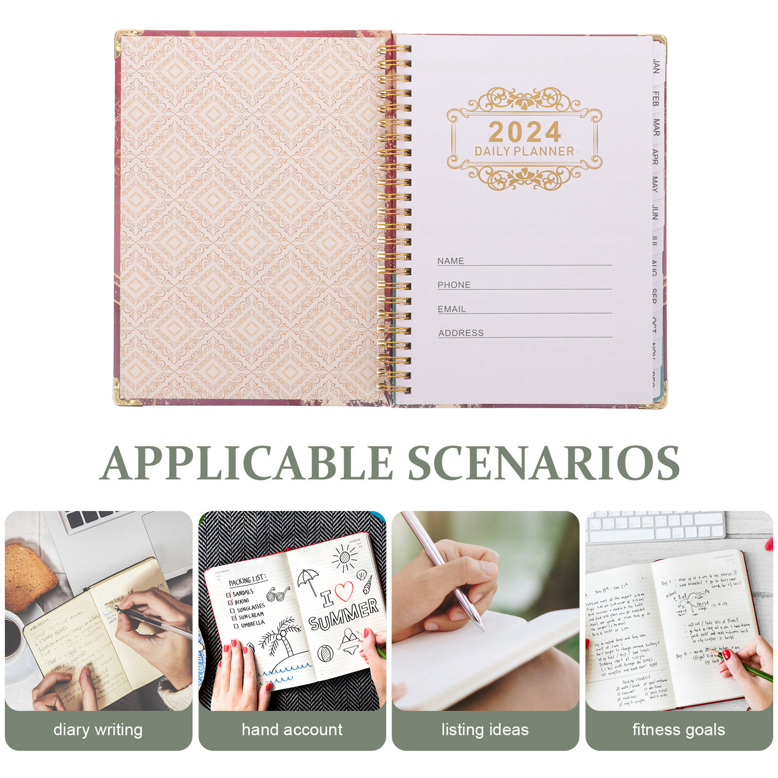 2024 Multi Functional Spiral N - Fitness Journal Planner 评论和价格