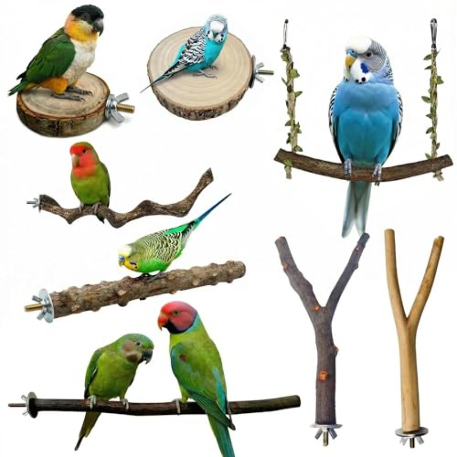 8PCS natural wood bird perches - Health & Wellness Animal Hospital 评论和价格