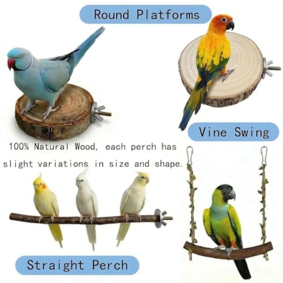 8PCS natural wood bird perches - Health & Wellness Animal Hospital 评论和价格